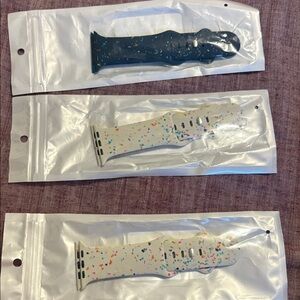 Confetti Silicone Watch Bands - Teal & White